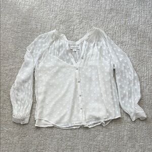 Ivory sheer blouse by Velvet by Graham and Spencer